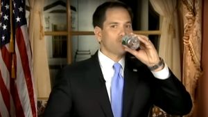 Marco Rubio had trouble sipping water but now has no problem drinking the Kool-Aid