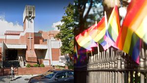 A D.C. couple hung flags outside for Pride Month. The church next door cut them down